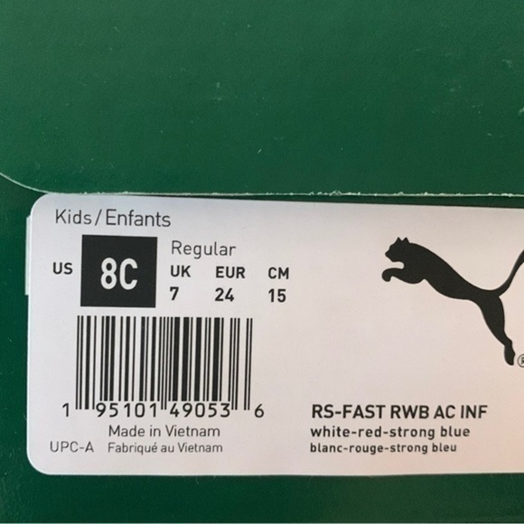 NIB. PUMA Toddler RS-Fast RWB AC - Picture 8 of 8
